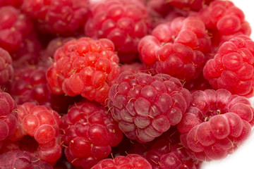 ripe raspberries as background