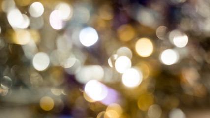 Abstract yellow violet bokeh circles for Christmas background