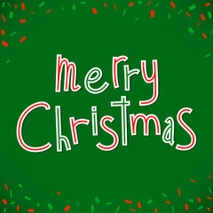 Merry Christmas congratulation. each letter on separate sticker
