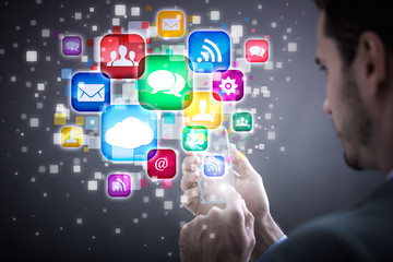 mobile phone and icons