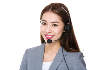 Customer services representative with headset