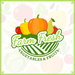 Fruits and Vegetables Logo, Fruits and Vegetables Icons.