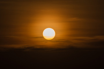 Circle of Sun rise from horizontal