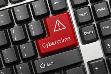 Conceptual keyboard - Cybercrime (red key)