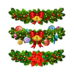 Fototapeta na wymiar Christmas festive decoration from christmas tree branches
