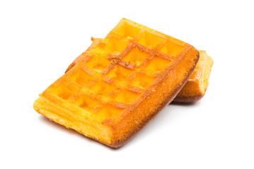 Biscuit wafers on a white background