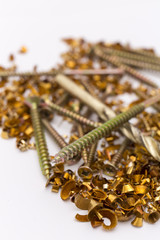 Metal shavings and screws