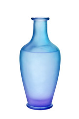 Purple and Blue Frosted Glass Vase Isolated