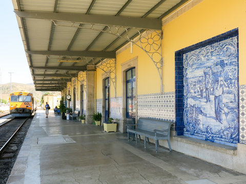 Pocinho railway station in the River Douro valley near the Spanish border in Portugal