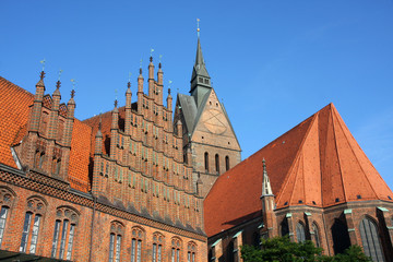 Market Church and Old Town Hall in Hannover, Germany