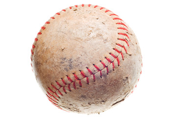Fototapeta na wymiar baseball with red stitching
