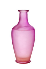 Pink Frosted Glass Vase Isolated