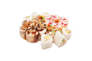 Sushi on the white background