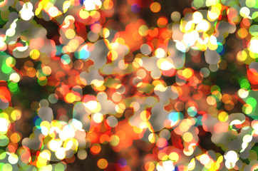 colorful Christmas bokeh abstract blurred background