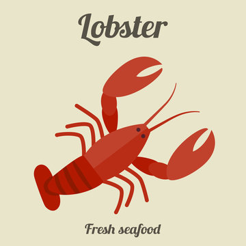 Lobster flat illustration.