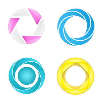 Four segmented circles in different styles