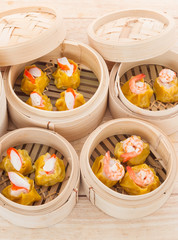Dim Sum in Bamboo Trays