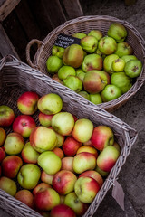 Apples in baskets