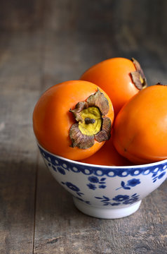 Ripe organic persimmon.