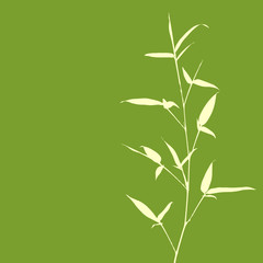 Bamboo Silhouette on Green Background