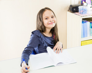 Asian American girl at school