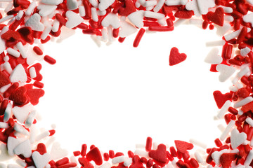 Fototapeta na wymiar Valentine heart sprinkles