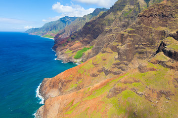 Fototapeta premium kauai from helicopter