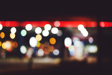 Gas station lights bokeh