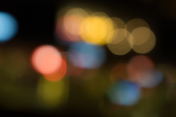 Colorful night city lights bokeh