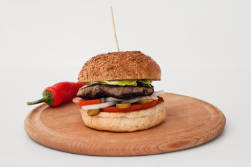 Burger on a white background