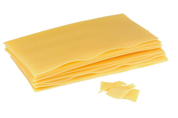 Raw Lasagna Pasta Isolated on White Background