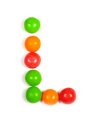 Candy alphabet on white