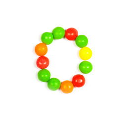 Candy alphabet on white