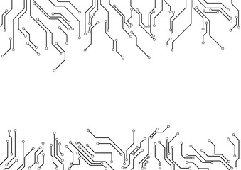 Vector : Electronic circuit border on white background