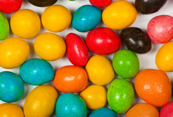 Close up of a pile of colorful  candy