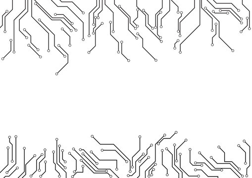 Vector : Electronic circuit border on white background