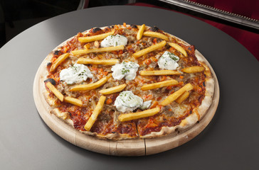 pizza with french fries