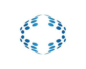 Abstract Globe Dots logo icon