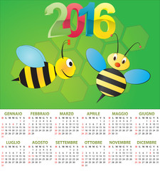 2016 bee calendar