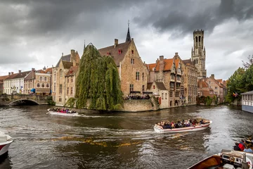 Foto op Plexiglas Typisch bezienswaardighedenlandschap, Brugge, België © ajcabeza