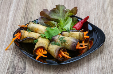 Eggplant rolls with carrot
