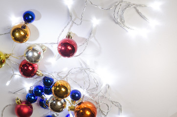 multicolored Christmas lights and balls