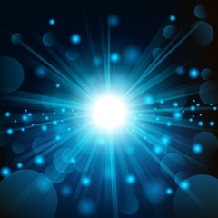 Blue shine with lens flare background