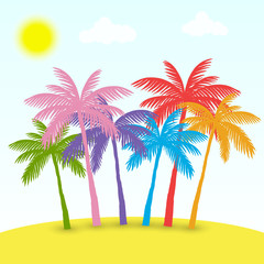 colored palms
