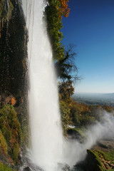 Fototapeta na wymiar Waterfall in the park of the city of Edessa, Greece