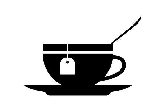 Tea cup icon on white background