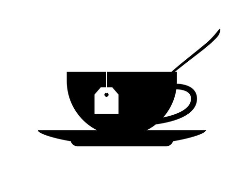 Tea cup icon on white background