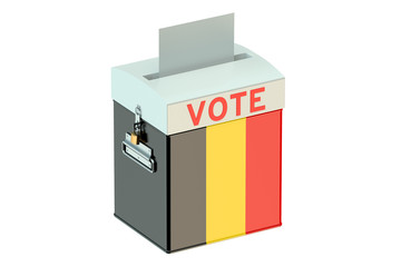 voting concept with flag of Belgium on ballot box