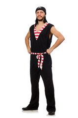 Fototapeta premium Man pirate isolated on the white background