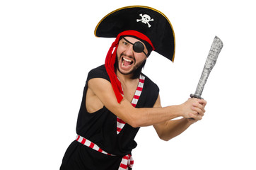 Man pirate isolated on the white background